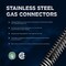 Flextron Gas Line Hose 3/8'' O.D. x 18'' Length 3/8" FIP x MIP Fittings, Stainless Steel Flexible Connector FTGC-SS14-18I - alternate 3